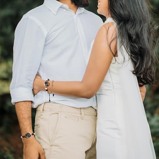 TOTWOO Long Distance Touch Bracelets for Couples, Smart Light up & Vibration Love Jewelry, Healing Stone Bracelet | Valentines Day Gifts for Him Her Women Men, One-to-One Bluetooth Pairing via App - Image 2