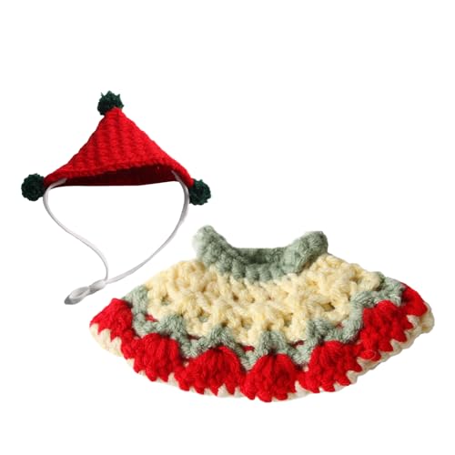 Hamster Clothes | Knitted Outfits Sweater with Hat for Pet | Breathable Small Pet Clothes | for Guinea Hamster Ferret Bunny Chinchilla Hedgehog