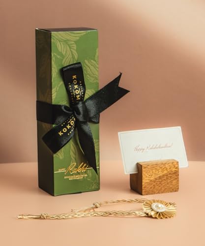Image of Kokomae Rakhi Chocolate Hamper | 25 Pcs | Assorted Bean-to-Bar Dark Chocolate Slim Collection | Elegant Green Gift Box | 100% Vegetarian | Handcrafted | Ethically Sourced | Clean & Pure Chocolate | Raksha Bandhan Gift | Slims Hamper (Green Box)