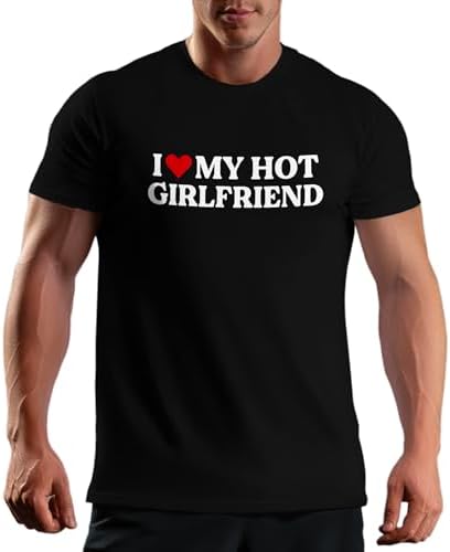 Rostock T-shirt I My Hot Girlfriend voor heren voor Valentijnsdag