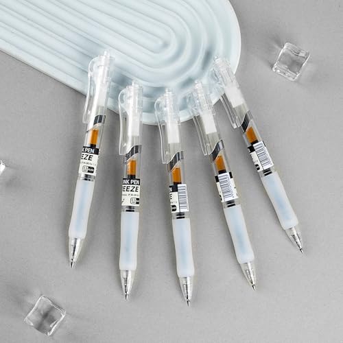Image of Kinbor Breeze Gel Pens -Black | 0.5mm Retractable Point | Smooth Writing Gel Ink Pens with Comfortable Grip | Perfect for School, Office, or Journaling - Pack of 5