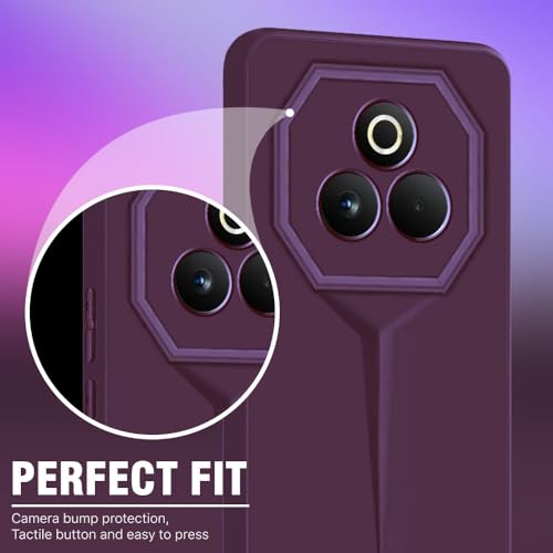 Image of WOW IMAGINE Slim Back Cover for Realme P3 Pro 5G | Blade Series Ultra Thin Case | Camera Protection | Soft Matte Silicone Flexible Mobile Case - Purple