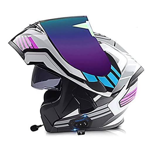 LILIXINGSH Casco Modular con Bluetooth Integrado Casco Moto Integral con Doble Visera Mujer Adultos ​para Scooter Biker Mofa Crash Cruiser Chopper ECE Homologado (Color : #6, Size : 60-61CM(XL))
