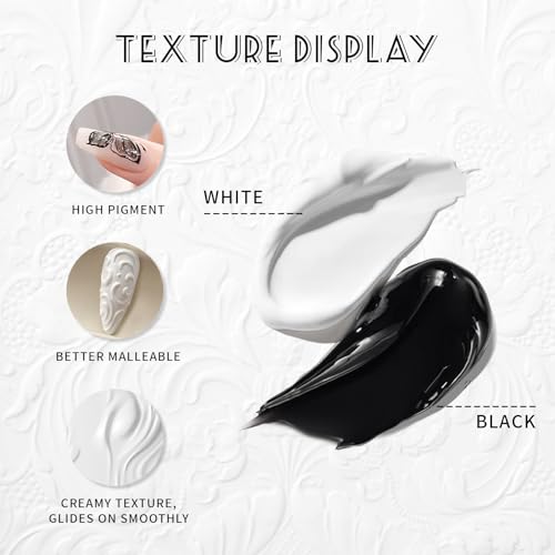 Gel para Uñas con Efecto Espejo Metálico Negro y Blanco miniatura 6