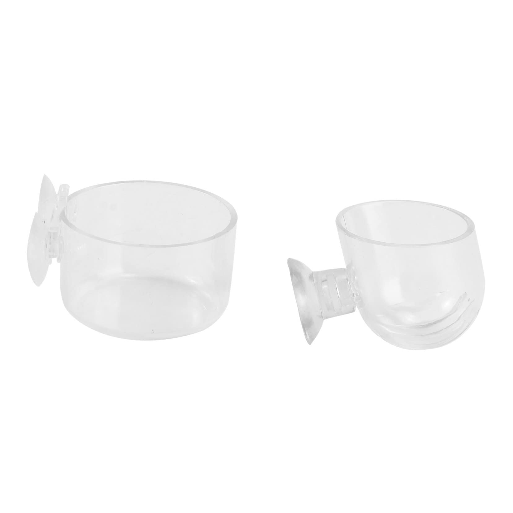 GRIRIW 2pcs Aquarium Fish Feeder Ring Suction Cup Design Easy Install Acrylic Material