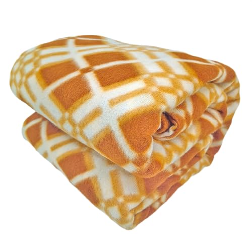 Image of Winter Soft Double Bed Warm Woollen Blend Fleece Blanket Cover | Quilt Cover | Razai Cover with Zipper, Size- 90 x 80 in, Color- Multicolor (Yellow, Double Bed)