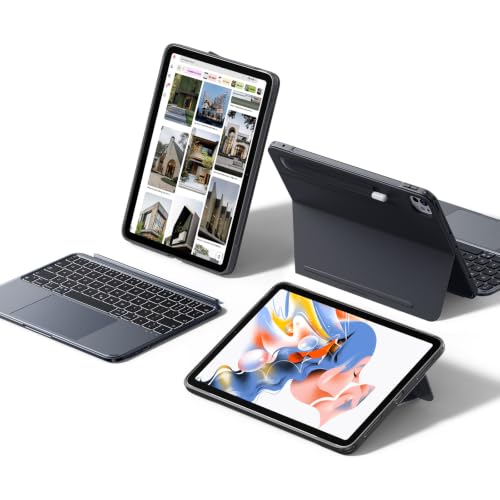 ESR for iPad Pro 11 (M5/M4 2025/2024) Case with Keyboard Magnetic Detachable Keyboard Portrait/Landscape Modes Large Click-Anywhere Trackpad Backlit Keys Shift Series Dark Gray