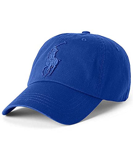 Polo Ralph Lauren Men's Leather Strap Embroidered Baseball Cap Red (Blue, One-Size)