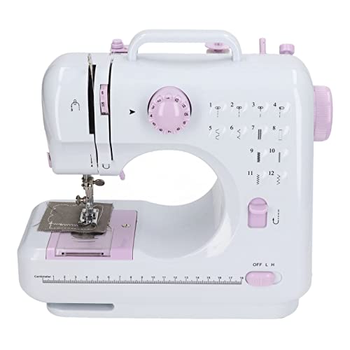 Mini Sewing Machine Electric Sewing Machine Household Embroidery Machine with Seaming Function/12 Stitch Patterns/Automatic Winder Small Sewing Machine for Kids Beginners DIY (100-240V)(#3)