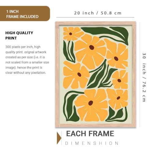 Image of kotart Boho Art Home Decoration Painting | Paintings With Frame For Living Room Bed Room Hotel Wall Decor Digital Reprint Set of 3 (20x30 Inch)