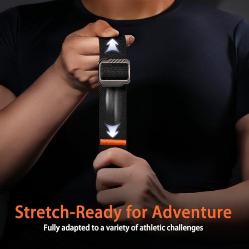 Haveda Stretchy Bands Compatible with Google Pixel Watch 2 Band/Pixel Watch Band for Men Women, Elastic Nylon Breathable Sport Strap for Google 3 Band 41mm, Black