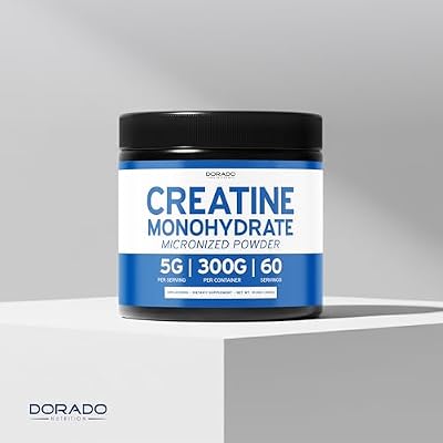 Creatine Monohydrate Powder 5G l Micronized & Unflavored l 60 Servings 5000mg per Serving l Pure Creatine Supplement for Men & Women l Supports Muscle Growth, Energy & Recovery l Non-GMO & Vegan