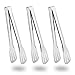 QH-Shop Pinzas de Cocina de Acero Inoxidable, 3 Piezas Pinzas de Servir Comida para Ensaladas, Barbaco, Freír, Cocinar y Buffet (Plata, 24cm)
