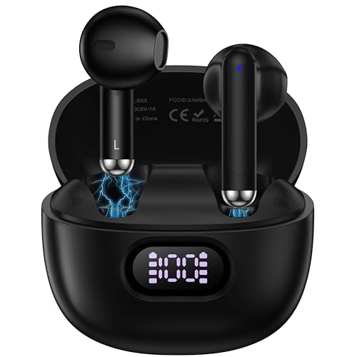 Bluetooth Earbuds Wireless Ear Buds for Samsung Galaxy A17 A16 A36 5G S25 Ultra Z Fold 7 6 Flip 7 FE A26 A56 S24, 48H V5.3 Bluetooth Headphones with LED Display Charging Case IPX7 Waterproof Earphones