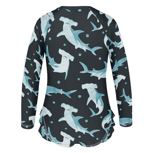 Girls One Piece Swimsuits with UPF 50+ Sun Protection Rash Guard Long Sleeve Swimsuit 3-12 Years3