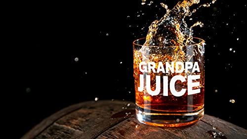 Klubi Gifts For Grandpa - Grandpa Juice - 11Oz Funny Whiskey/Cocktail Glass- Idea From Daughter, Fathers Day, Papa, New, For Birthday, Grandson, Grandchildren, Granddaughter, Grandkids #TOP3