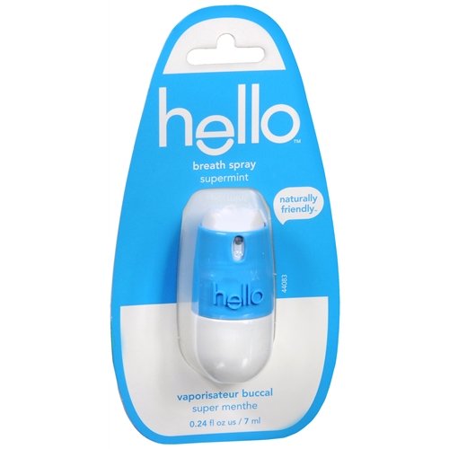 Hello Breath Spray, Supermint 0.24 fl oz (4 PACK)