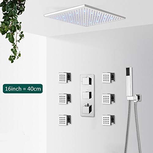 Bateria natryskowa z deszczownicą, termostatyczna, prysznicowa, 3-drożna, prysznicowa, masaż SPA, wannowo-prysznicowa, bateria mieszająca, 16inch Set
