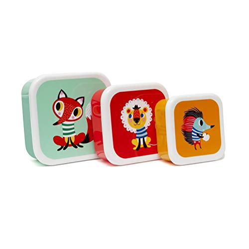 Preisvergleich Produktbild Petit Monkey Brotdosen 3er-Set mit Tieren Lunchbox Set animals LB1