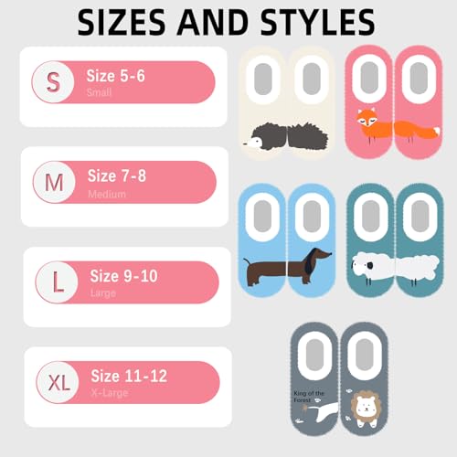 Image of G&Y Animal Pairable Slipper Socks for Women- Funny House Slippers Non-Slip Fuzzy Slipper Socks