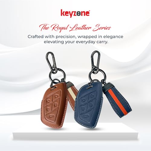 Image of Keyzone Royal Leather Key Cover for Morris Garages MG M9 EV Smart Key