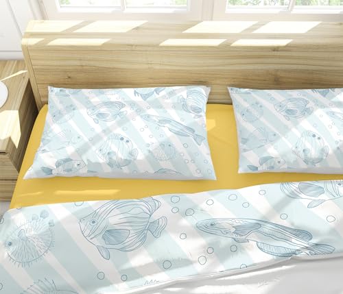 Parure de lit anti-transpiration Sea World poisson lit 1 place - 4