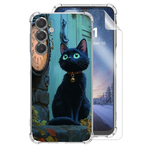 HJCYXJLK Samsung Galaxy A35�p�N���A�t�H���P�[�X�A�y�� �X���� ���� �\�t�gTPU�A�ϏՌ��l���̗����h�~�ی�J�o�[Samsung Galaxy A35�p�A�N���b�N�L���b�g�t�@���^�W�[