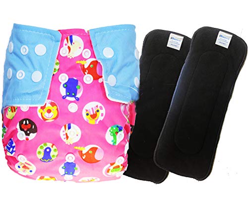 Image of Babymoon (SET of 3-1 Cloth Diaper with 2 5Layesr Bamboo Insert) Premium Adjustable Reusable Washable Cloth Diaper for Baby