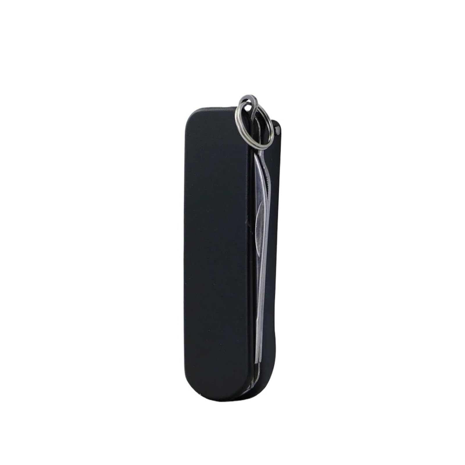 Cortaúñas multifuncionales de acero inoxidable con elegante acabado black plegable 5