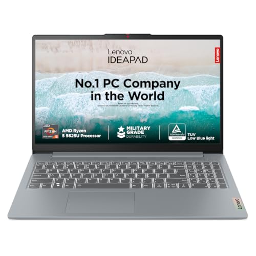 Image of Lenovo IdeaPad Slim 3 Ryzen 5 5625U 15.6" (39.6cm) FHD Thin and Light Laptop (16GB RAM/512GB SSD/Integrated AMD Radeon Graphics/Windows 11/Office Home 2024/Grey/1.6Kg), 82XM00UGIN