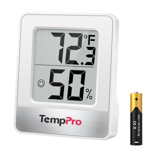 TempPro TempAir Digital Hygrometer Indoor Thermometer Humidity Meter | Room Thermometer with Temperature and Humidity Monitor, Mini Indoor Hygrometer for Home, Greenhouse, Cellar, Office, Bedroom view 2