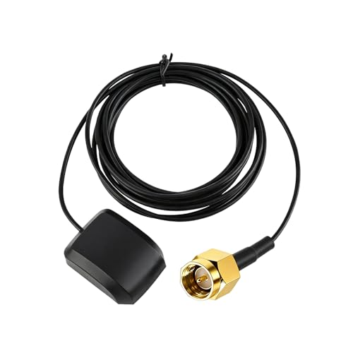 Antena GPS Activa Impermeable con Conector SMA Macho, Antena GPS con Base Magnética para Navegación de Vehículo, Rastreador GPS, Terminal IoT, DVR Móvil, Router Industrial, Sistemas de Monitorización