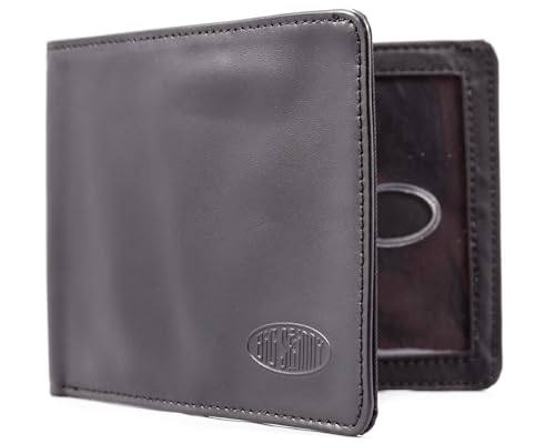 Big Skinny Men's RFID Blocking Leather Super Skinny Bi-Fold Wallet, Holds Up To 35 Cards, Black