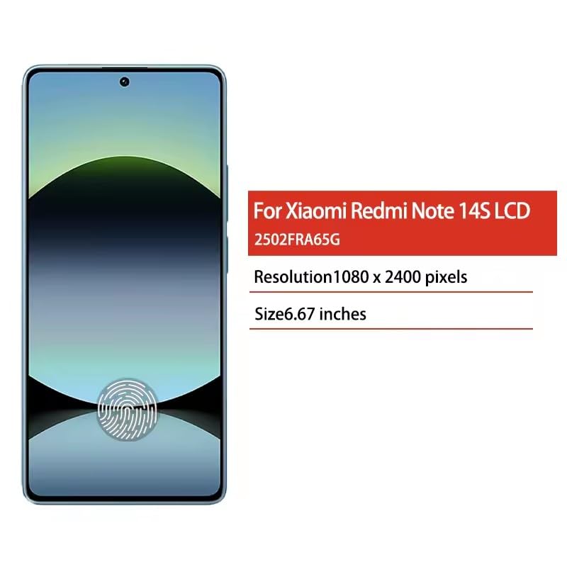 SHOWGOOD Écran tactile LCD de rechange pour Xiaomi Redmi Note 14S 2502FRA65G Noir avec cadre