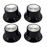 Kit de personalización de guitarra, botones de volumen y tono para guitarras Gibson EPI LP SG ST (negro)
