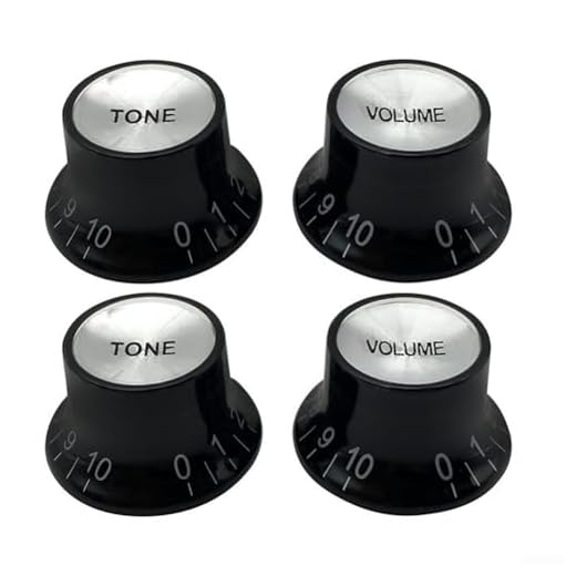 Kit de personalización de guitarra, botones de volumen y tono para guitarras Gibson EPI LP SG ST (negro)