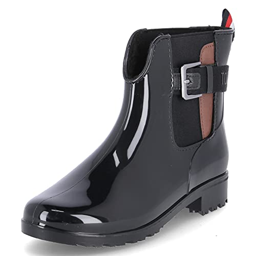 Tom Tailor Damen 4292306 Gummistiefel, Black, 39 EU