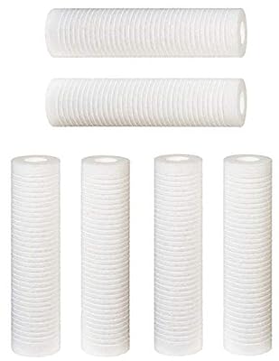 6 pk Hydronix 10"x2.5" 5 Micron Grooved Sediment Melt Blown Filters Cartridges (Compatible Replace Aqua-Pure AP110, Whirlpool WHCF-GD05, Watts FPMBG-5-975)