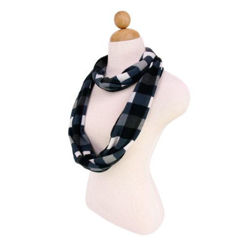 TrendsBlue Premium Plaid Infinity Loop Scarf3
