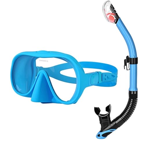 Buceo Kit de de Buceo Máscara de Snorkel de Vidrio Templado, máscara de Buceo para Adultos y jóvenes, Gafas de natación a Prueba de Fugas con máscara Nasal(QFT-LAN2)