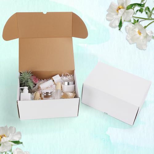 Image of WIFTREY 12x8x6 inches White Shipping Boxes set of 15, 12 x 8 x 6 Corrugated Cardboard Boxes for Packaging Small Business, Moving, Mailing
