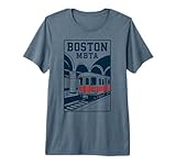 Boston MBTA Subway Retro Train City Transit Artwork Premium Tri-Blend T-Shirt