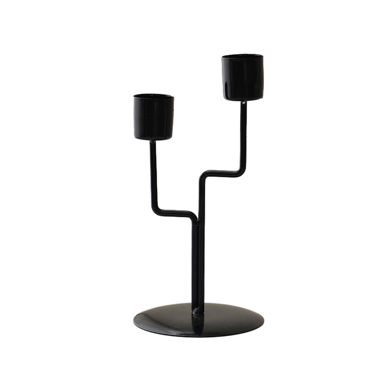 Elnwnnkc Metal Iron Candlestick Nordic Vintage Taper Holder Stand Table Decor Wedding Dining Table Centerpiece Iron Props Dinner Accessory