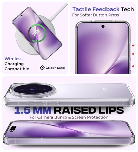 Image of Golden Sand Ice Crystal Transparent Back Cover for Vivo X200T 5G | Hybrid TPU + PC Case with Military-Grade Shockproof Protection & Raised Camera Guard (Crystal Clear)