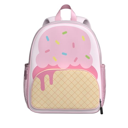 Image of Ice Cream Toddler Backpack for Little Kids Water Resistance Kindergarten Preschool Bags Children Schoolbag Cute 3D Animal Cartoon Backpacks Gifts for Baby Boys Girls