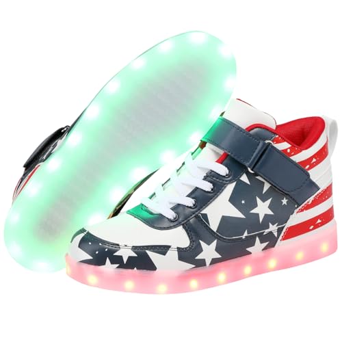 Image of YuanRoad Unisex LED Light Up Shoes with USB Charging Glowing Luminous LED Sneakers