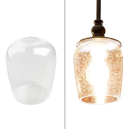 Image of Bubble Glass shade, LEDupdates 3 Pack 5 inch wide Clear Seeded Globe shape for light fixture lamp replacement upgrade