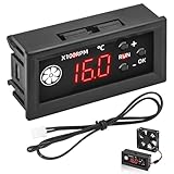 SKJJM DC 12V 4-Draht Lüfter Drehzahlregler, 4-Draht Lüftertemperaturregler, Lüftertemperaturregler mit Digitale Anzeige Temperatur und Drehzahl, Unterstützt 3A Lüfter PWM 25KHz