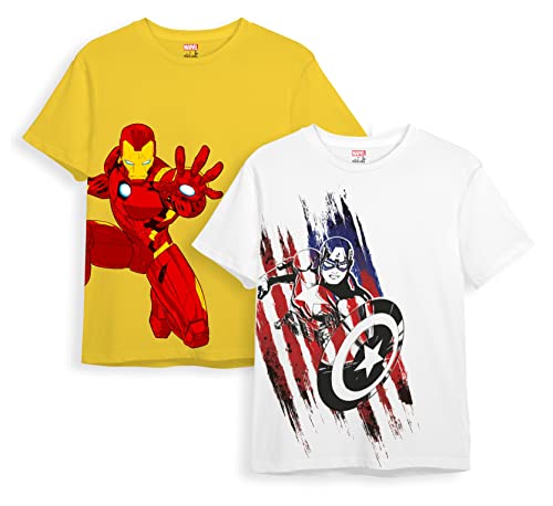 Image of minicult Marvel's Avenger Regular Fit Character Printed Tshirt for Boys and Girls (Avengers)(Blue 4)(Pack of 1)