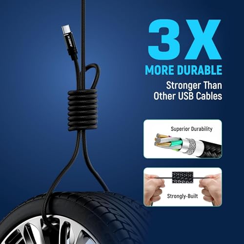 Image of AIBEX 100W USB C to USB C Cable 1M, Type C Fast Charging Cable Compatible with iPhone 17 /17 Plus /17 Pro /17 Pro Max,16 Series, Galaxy S25 Ultra,S24 /S23 /S22, Car Play, MacBook, i Pad, Pixel (M90, Black)